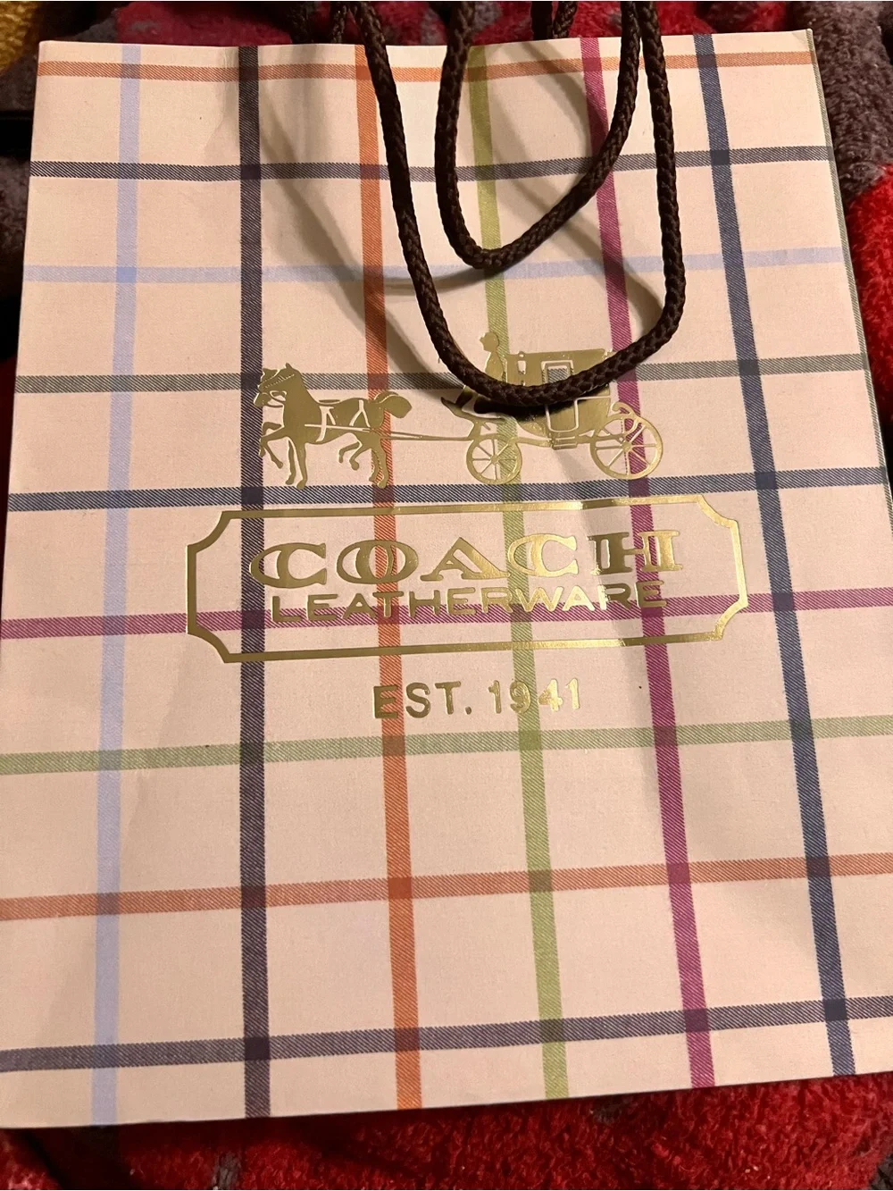 Coach Multicolor Striped Gift Tags with Gold Logo